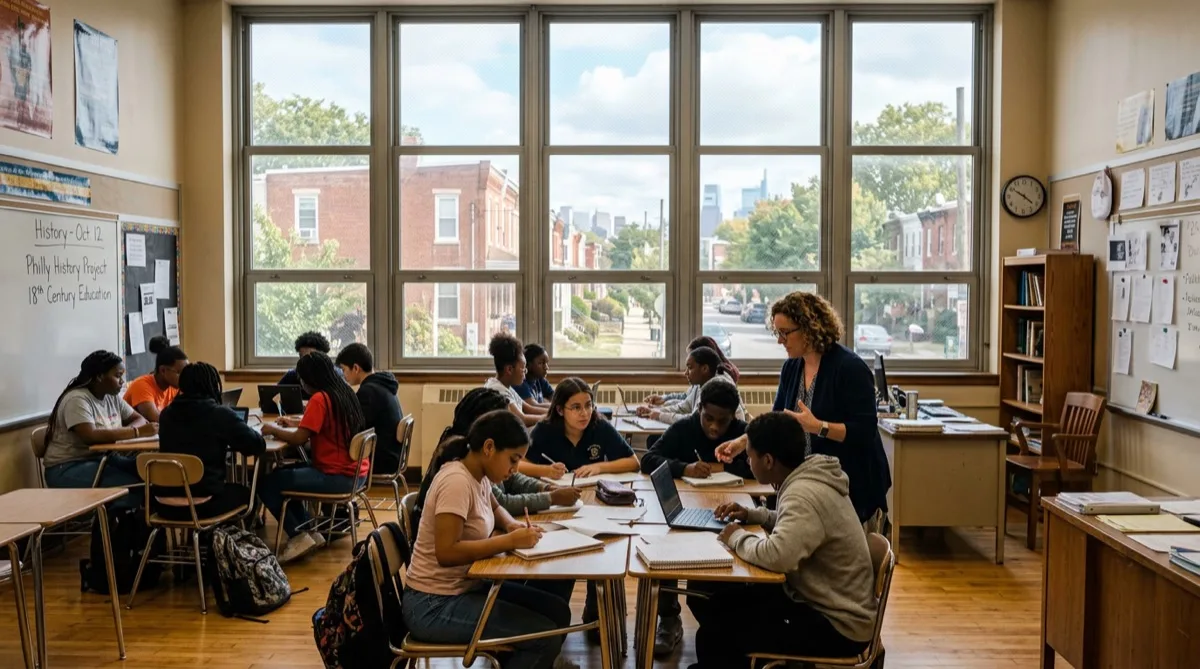 Security film Philadelphia school classroom windows Classroom windows protected by clear school safety film in Philadelphia